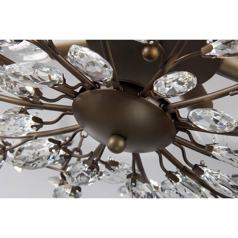 Addie 8-light Crystal 30-inch Antique Bronze Chandelier