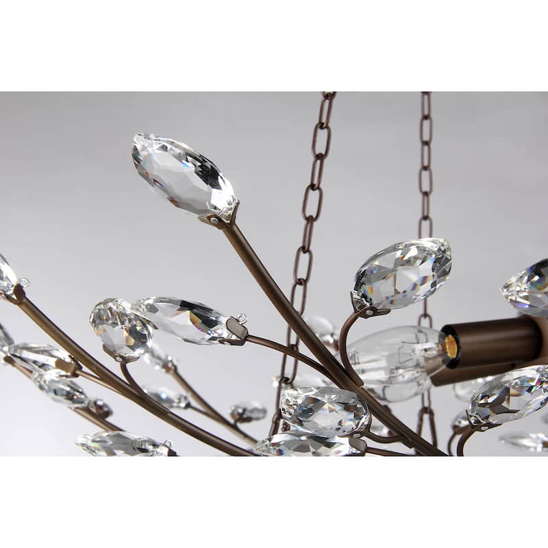 Addie 8-light Crystal 30-inch Antique Bronze Chandelier