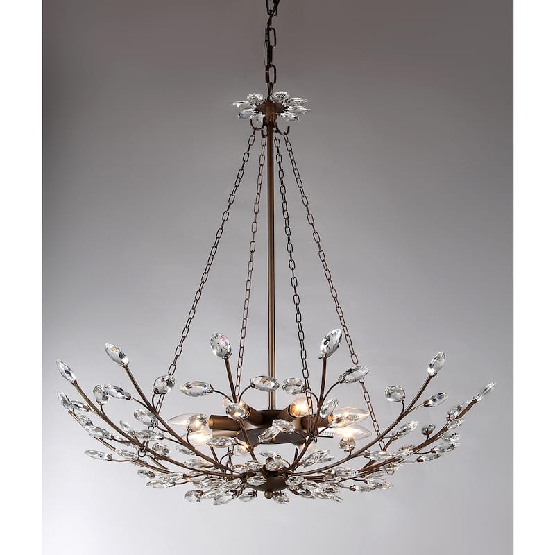 Addie 8-light Crystal 30-inch Antique Bronze Chandelier
