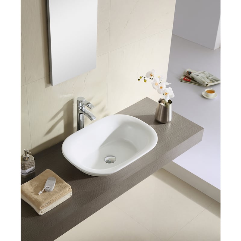 Fine Fixtures White 22-inch Thin Edge Vessel Sink