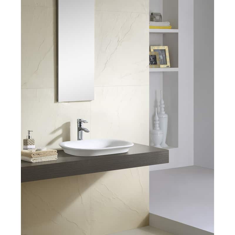 Fine Fixtures White 22-inch Thin Edge Vessel Sink