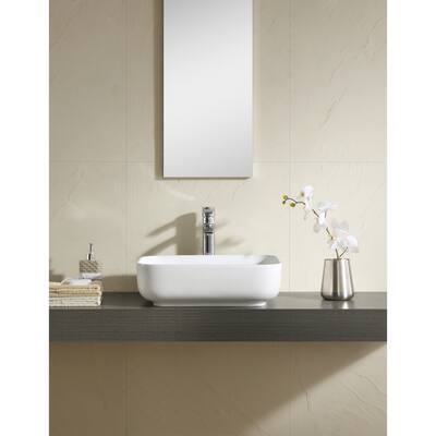 Fine Fixtures White Vitreous China 19-inch RectangularThin Edge Vessel Sink