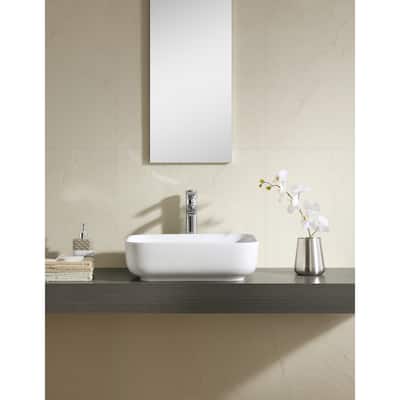 Fine Fixtures White Vitreous China 19-inch RectangularThin Edge Vessel Sink