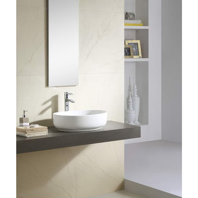 Fine Fixtures White Vitreous China 20-inch Thin Edge Vessel Sink