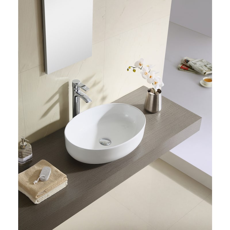 Fine Fixtures White Vitreous China 20-inch Thin Edge Vessel Sink