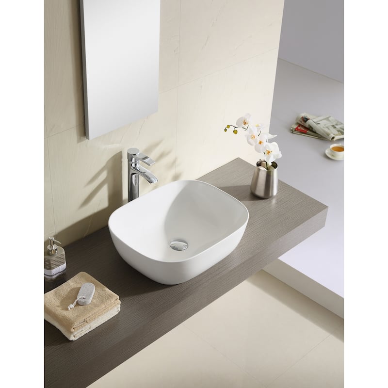 Fine Fixtures White Vitreous China 19-inch Thin Edge Vessel Sink