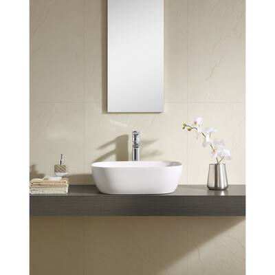 Fine Fixtures White Vitreous China 19-inch Thin Edge Vessel Sink