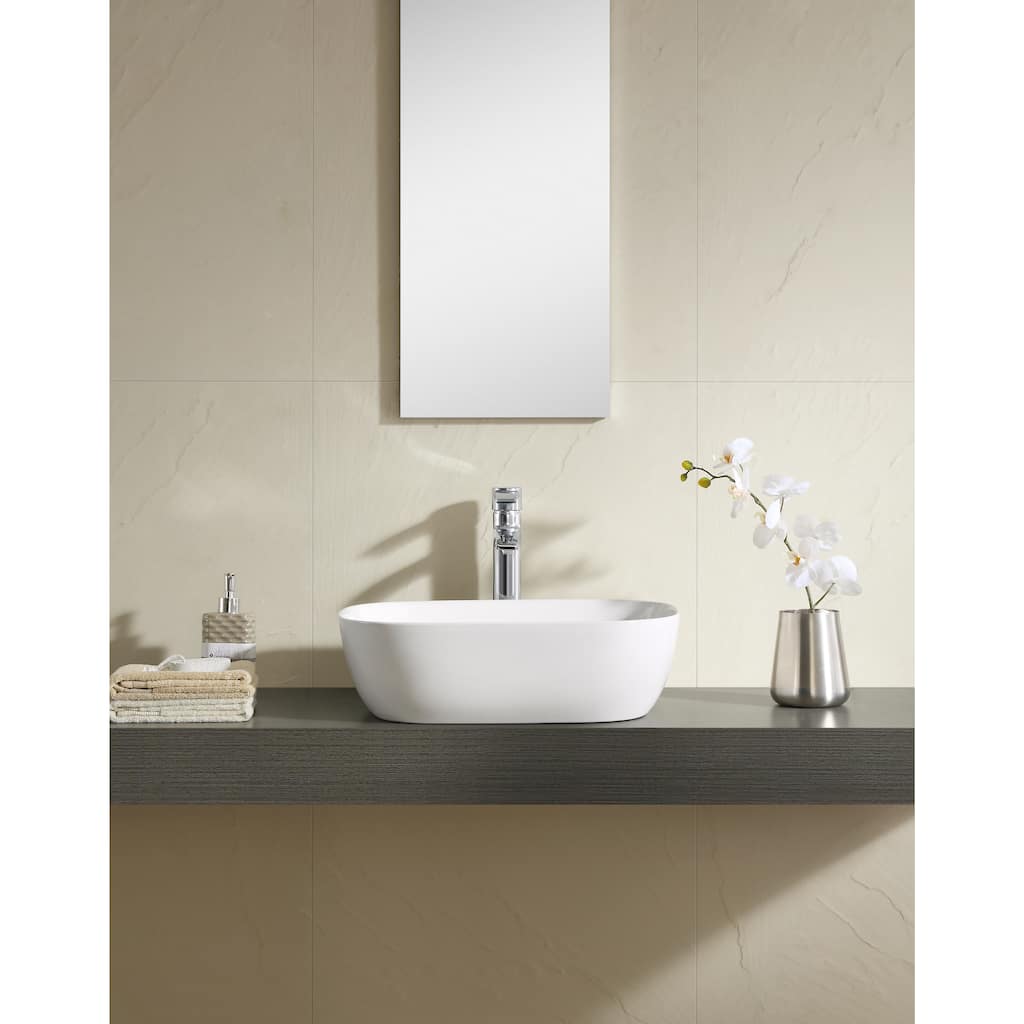 Fine Fixtures White Vitreous China 19-inch Thin Edge Vessel Sink