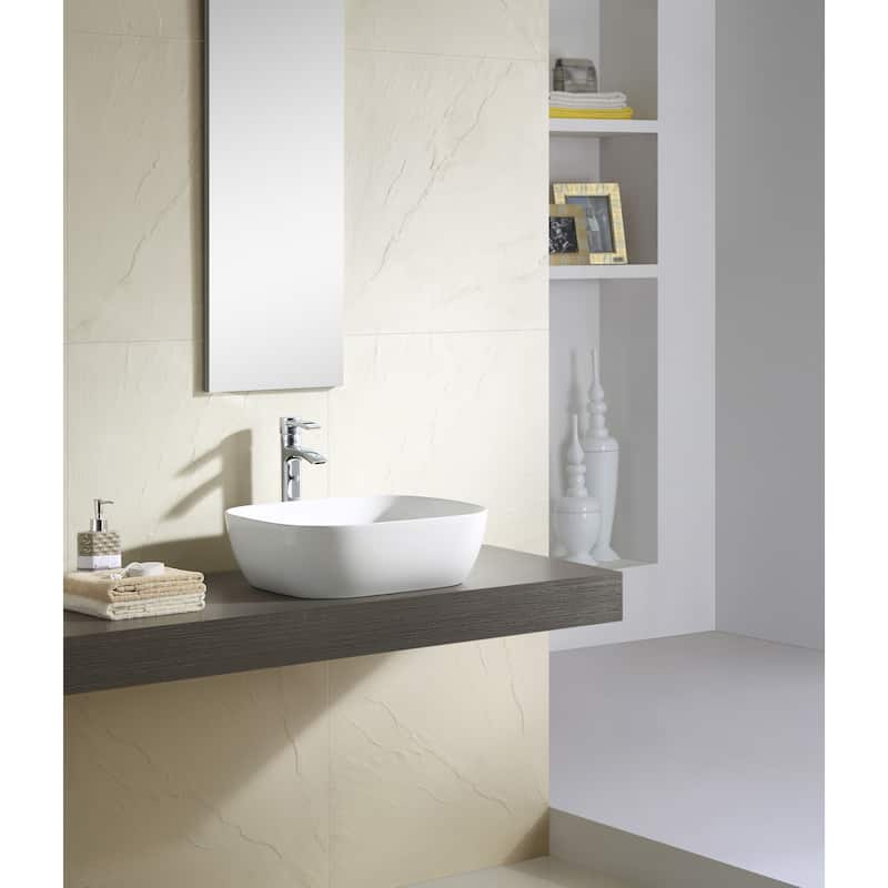 Fine Fixtures White Vitreous China 19-inch Thin Edge Vessel Sink