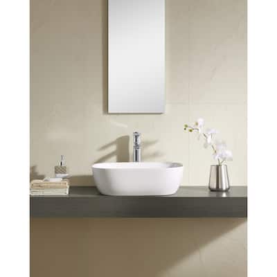 Fine Fixtures White Vitreous China 19-inch Thin Edge Vessel Sink