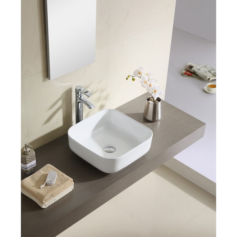 Fine Fixtures White Vitreous China 15-inch Thin Edge Vessel Sink
