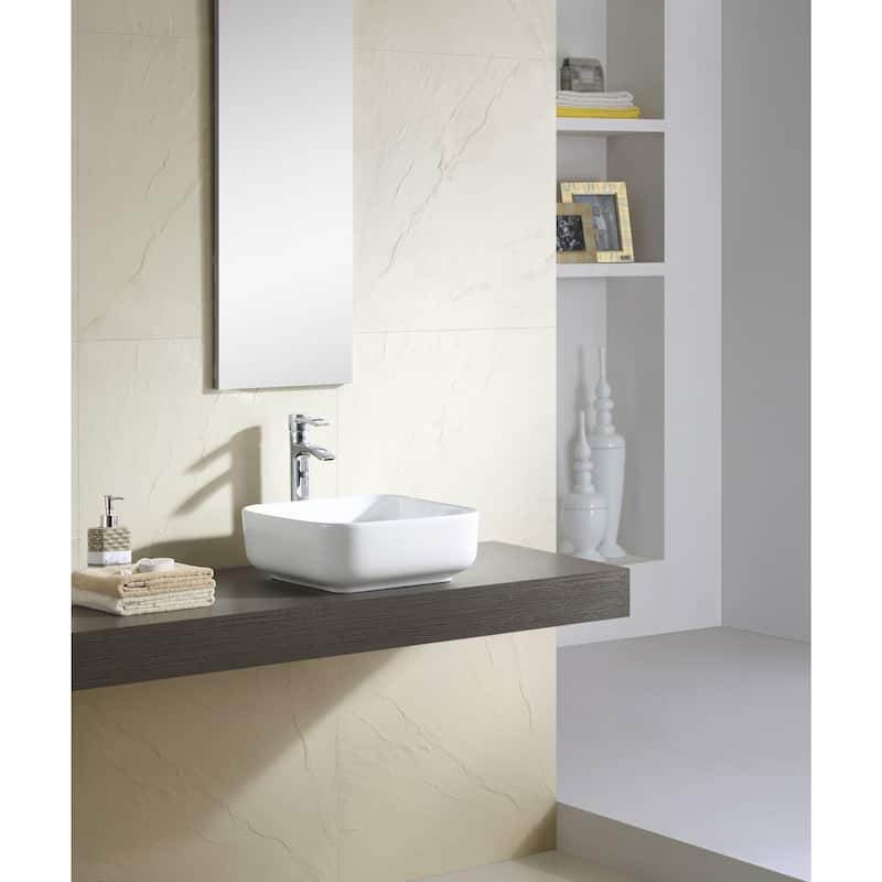 Fine Fixtures White Vitreous China 15-inch Thin Edge Vessel Sink