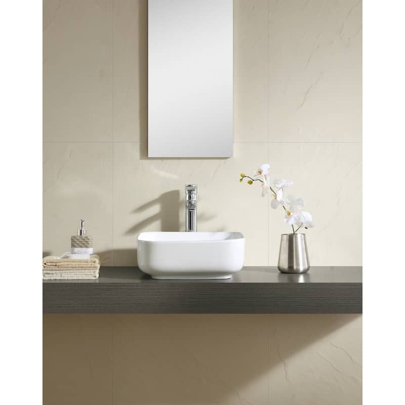 Fine Fixtures White Vitreous China 15-inch Thin Edge Vessel Sink