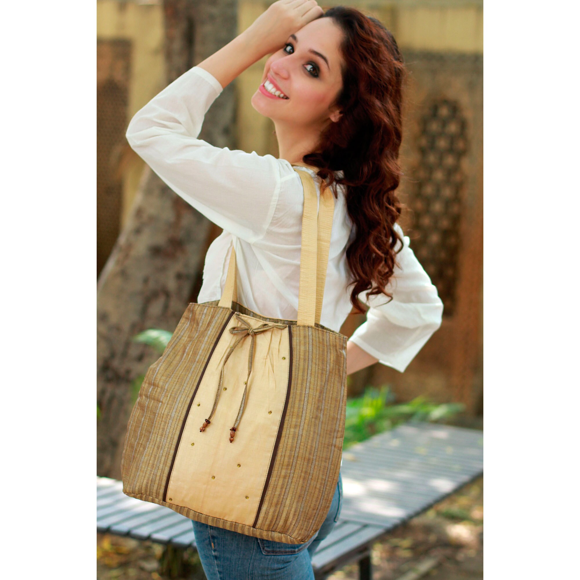 Shop Handmade Silk 'Assam Luxury' Shoulder Bag (India) On Sale Free