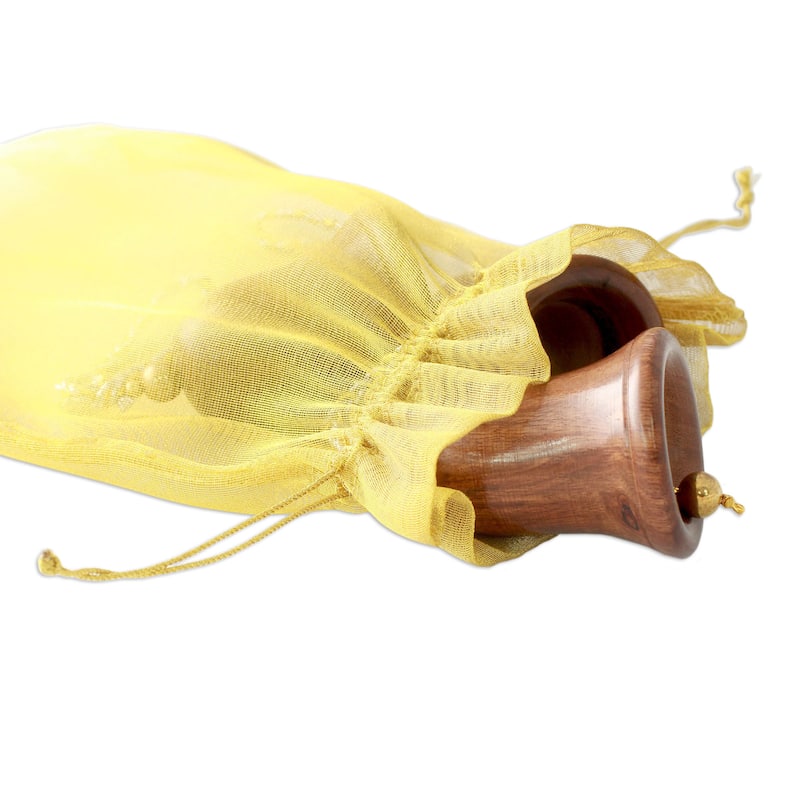 NOVICA Handmade Bells of Peace Acacia Wood Ornaments, Set of 3 (India)