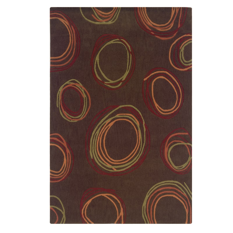 Hand Tufted Trio Collection Cylindrical Rug - 5' X 7' - Brown