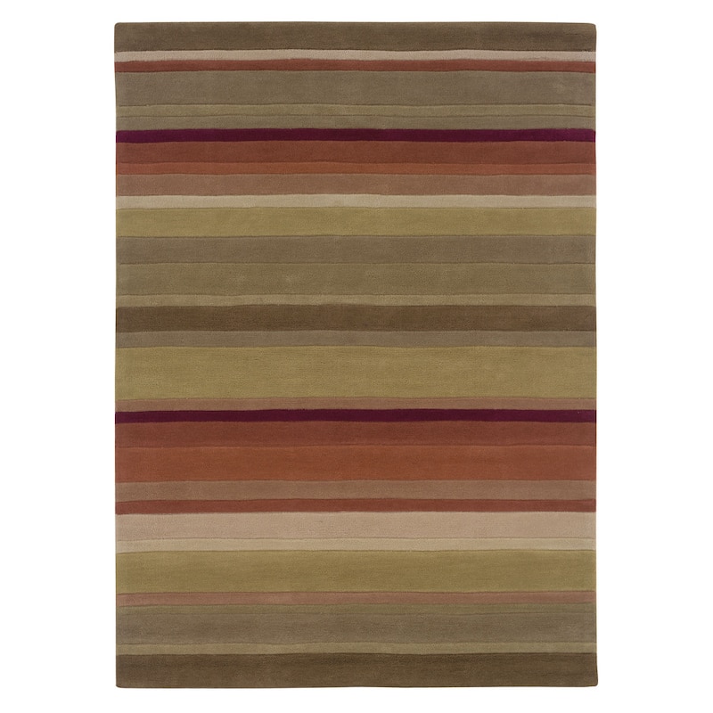 Hand Tufted Trio Stripe Rug Collection - 5' X 7' - Green Stripes