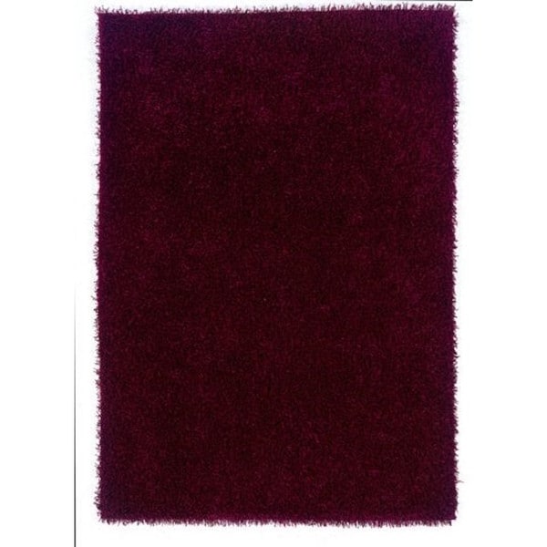 Linon Confetti Collection Wine Shag Rug (5' x 7')