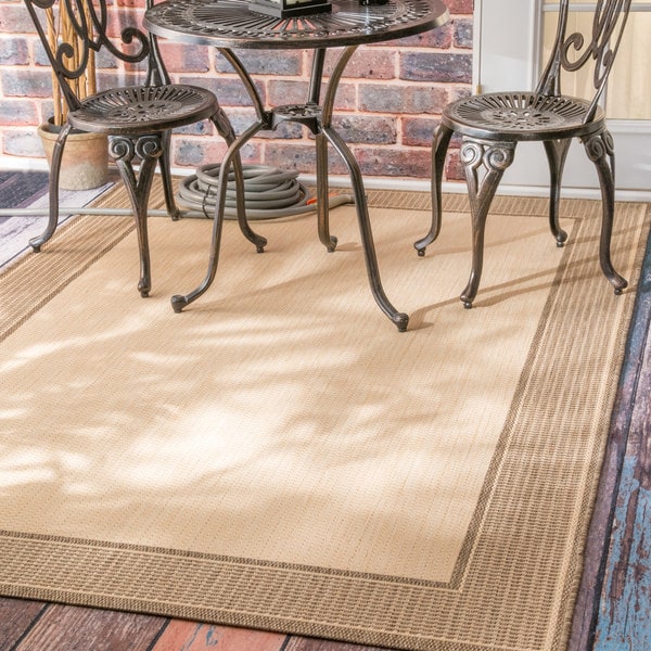 Copper Grove Portumna Two-Tone Border Indoor/ Outdoor Beige Area Rug - 6'3 x 9'2