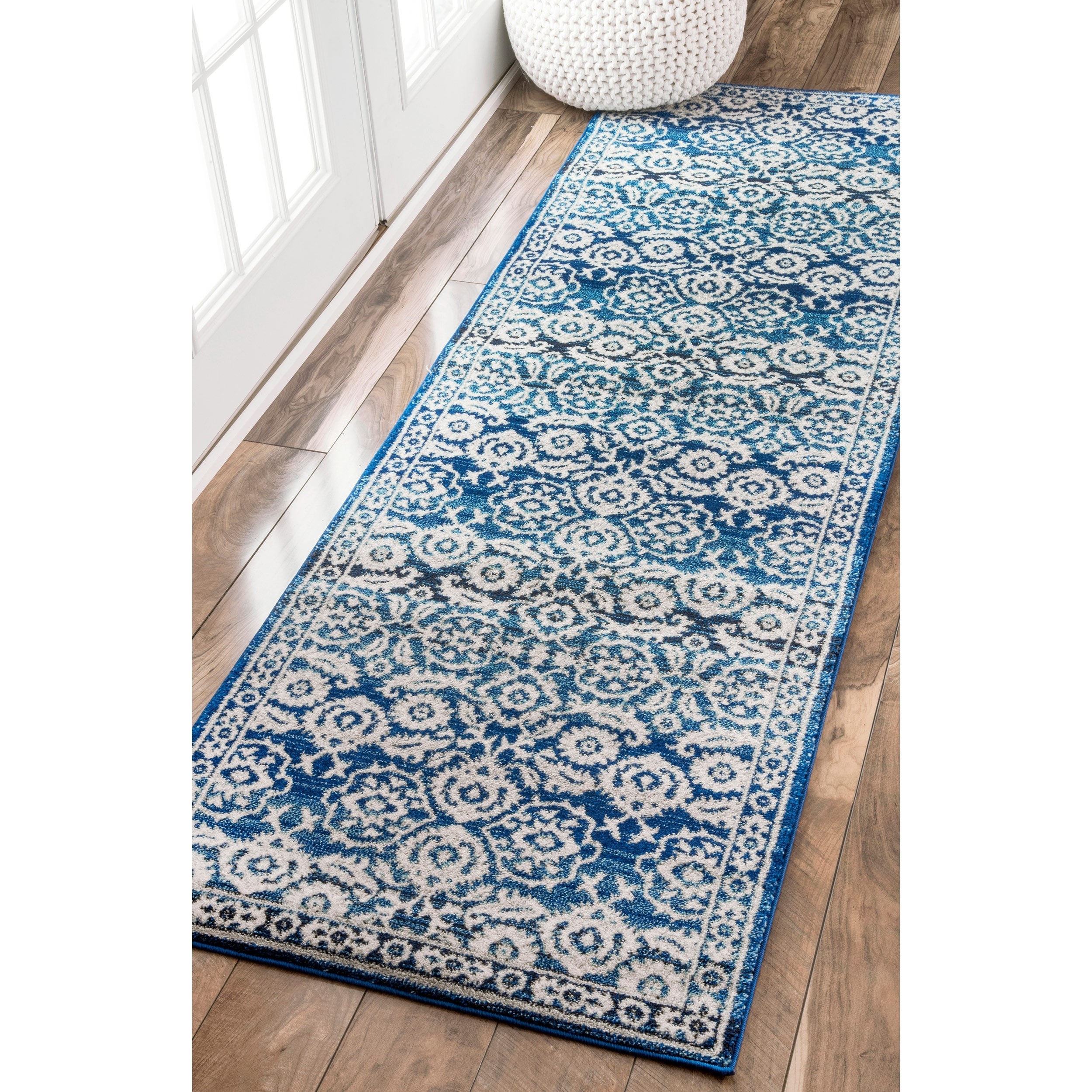 dark blue runner rug