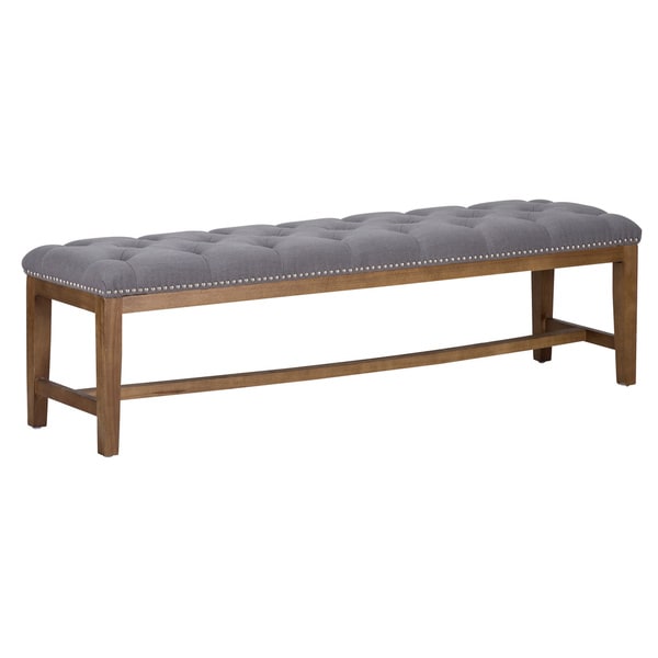 Jay Tufted Upholstered Grey 60-inch Bench by Kosas Home - Free Shipping ...