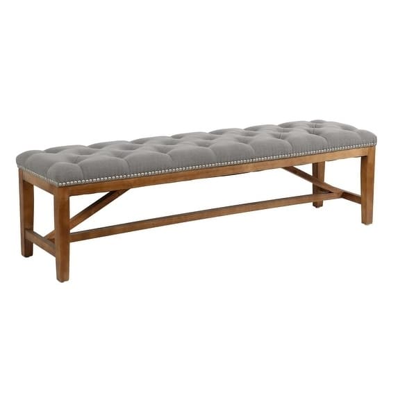 Jay Tufted Upholstered Grey 60-inch Bench by Kosas Home
