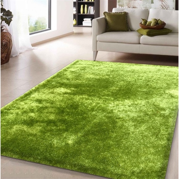 What Is Carpet Area Shop Shag Solid Green Area  Rug  5 x 7 Overstock 