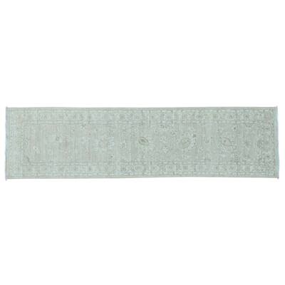 Hand-knotted Oushak Wool Oriental Runner Rug (2'6 x 9'8)