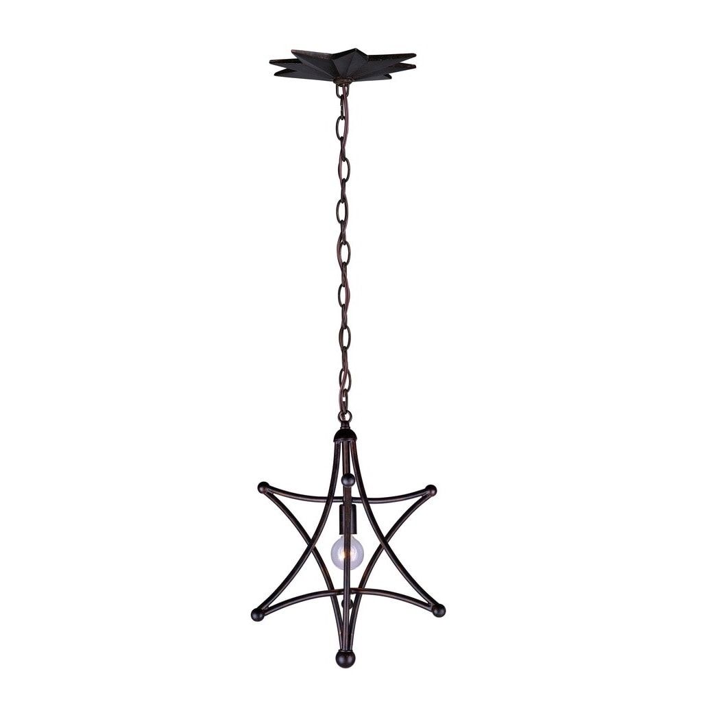 Crystorama Astro Collection 1-light English Bronze Mini Chandelier - Chandeliers For Bedrooms by Overstock.com