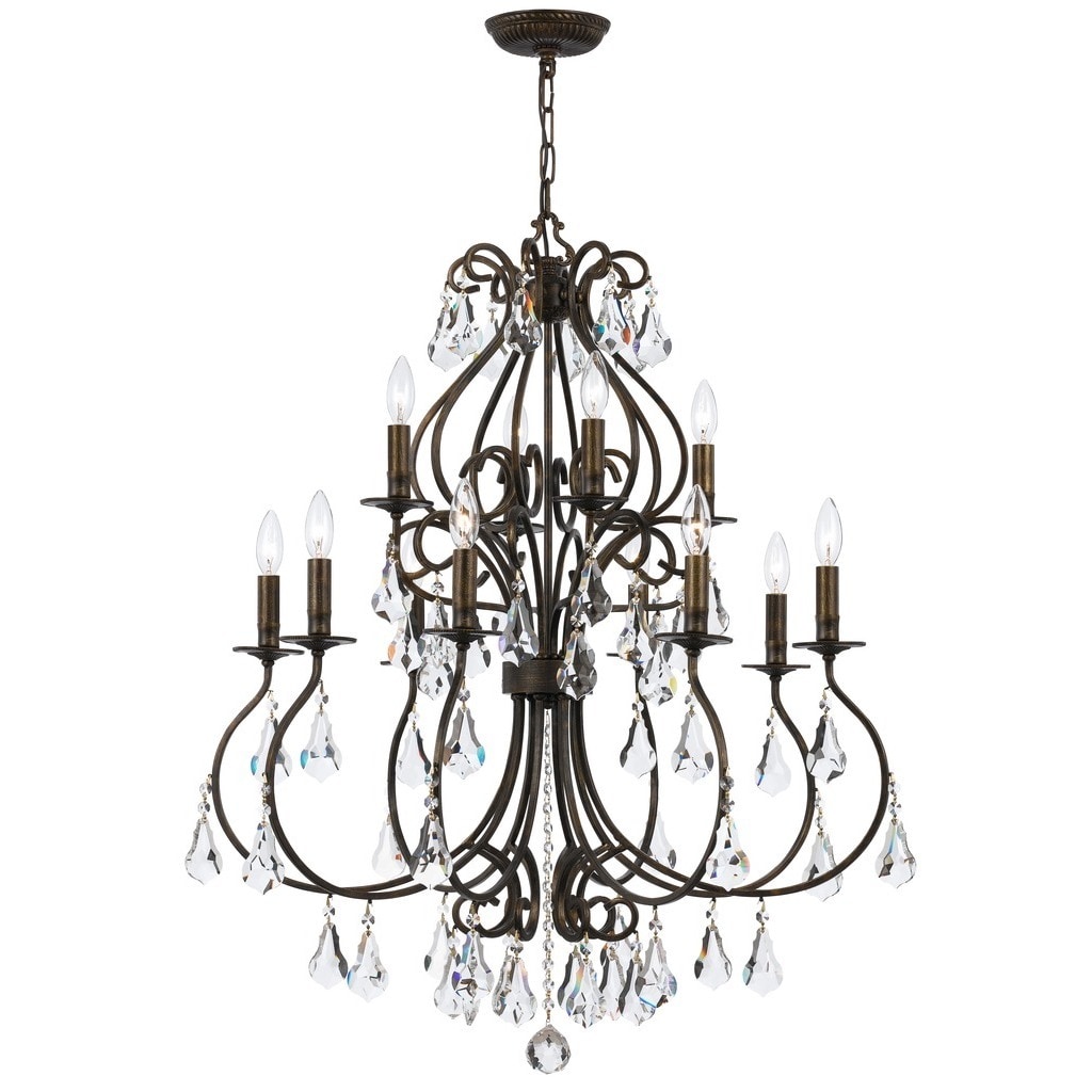Crystorama Ashton Collection 12-light English Bronze Chandelier - Chandeliers For Bedrooms by Overstock.com