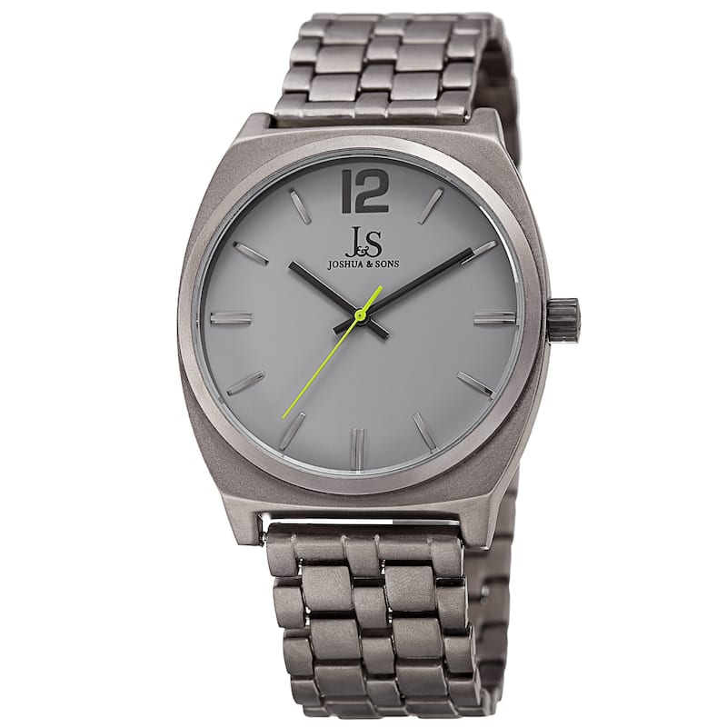 Joshua & Sons Men's Quartz Sunray Dial Grey Bracelet Watch