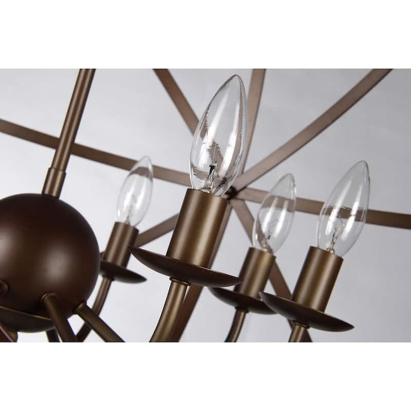 Jossie 8-light Crystal 30-inch Bronze-finish Chandelier