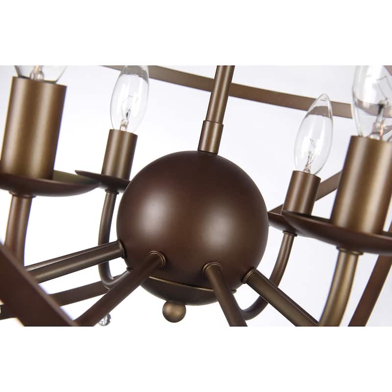 Jossie 8-light Crystal 30-inch Bronze-finish Chandelier