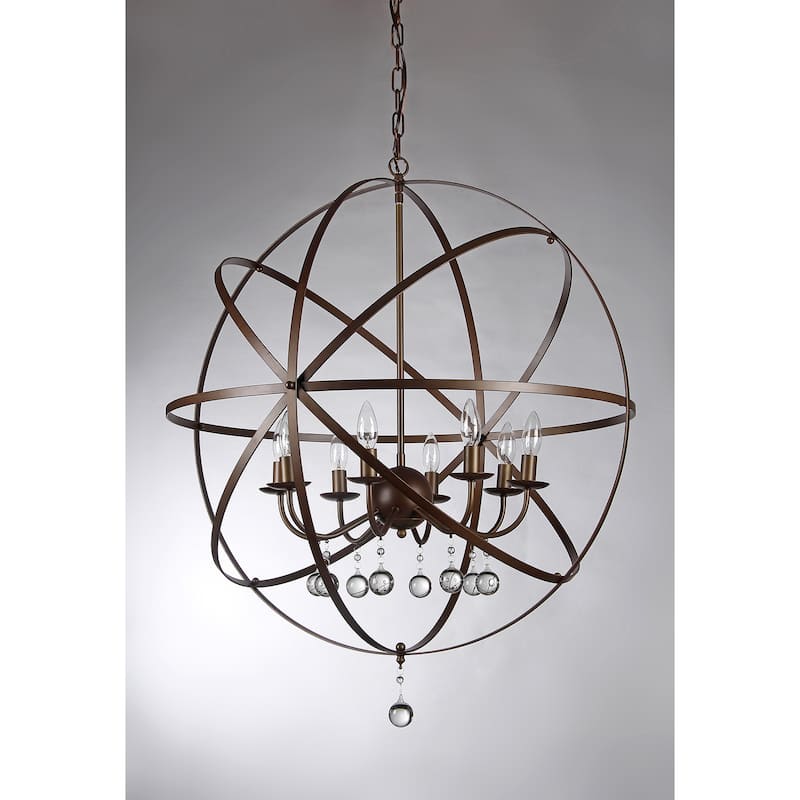 Jossie 8-light Crystal 30-inch Bronze-finish Chandelier