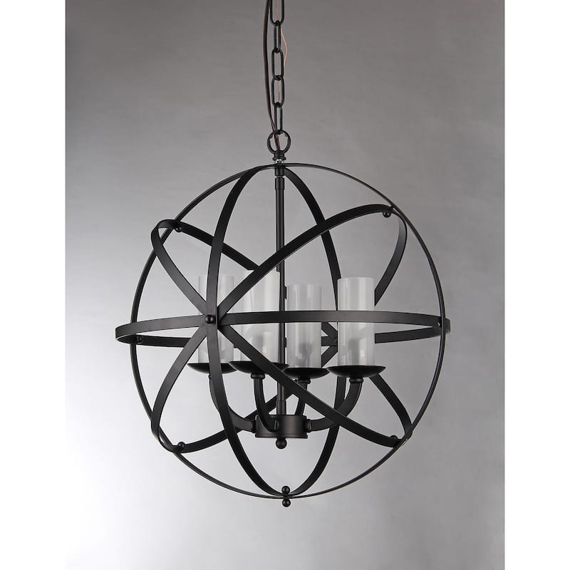 Mandisa 4-light Black-finish 18-inch Chandelier