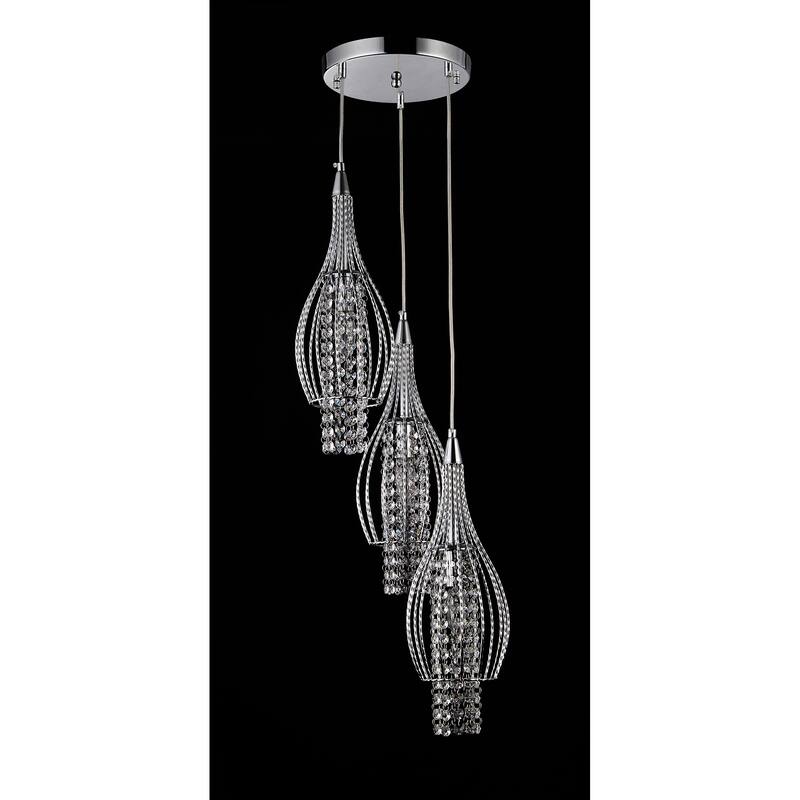 Xuan 3-light Adjustable Crystal Chrome-finish Chandelier
