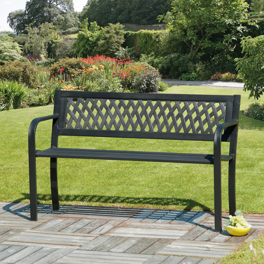Lattice Back Garden Bench Plastic