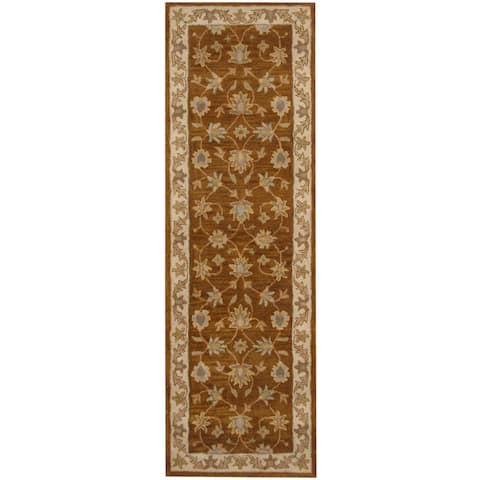 Handmade One-of-a-Kind Mahal Wool Runner (India) - 2'6 x 8'