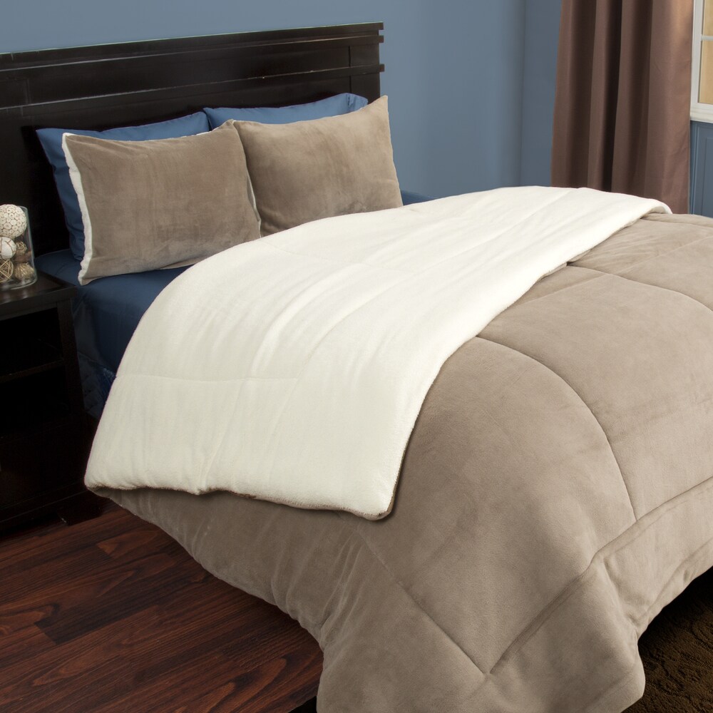 Windsor Home 3 Piece Sherpa Fleece Comforter Set