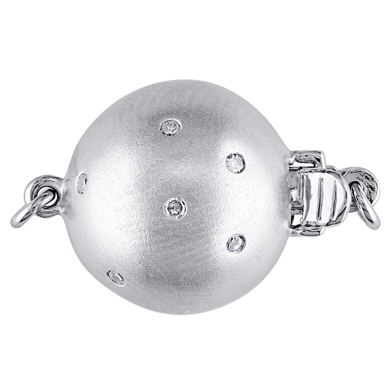 Miadora Signature Collection 14k White Gold Cultured South Sea White Pearl and Diamond Accent Strand Necklace (10-16 mm)
