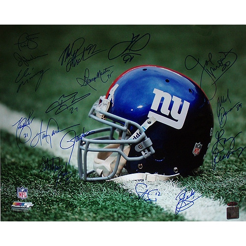 NY Giants Greats Multi Signed "Helmet" 16x20 Photo (16 Sig)
