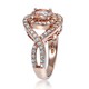 Glitzy Rocks 18k Rose Gold over Silver Morganite and White Topaz Oval ...