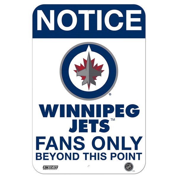 Winnipeg Jets Fans Only 8x12 Aluminum Sign