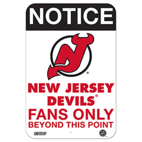 New Jersey Devils Fans Only 8x12 Aluminum Sign Free Shipping On