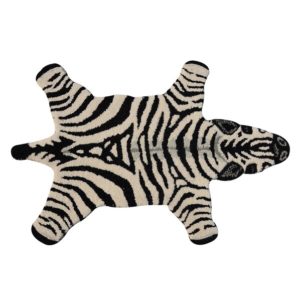 Zebra Skin Shape Wool Rug (2' x 3') Free Shipping Today Overstock