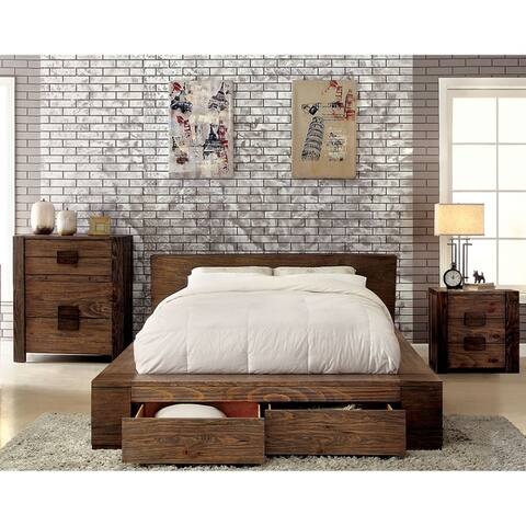 Furniture of America Wyla Rustic Storage 3-piece Bedroom Set