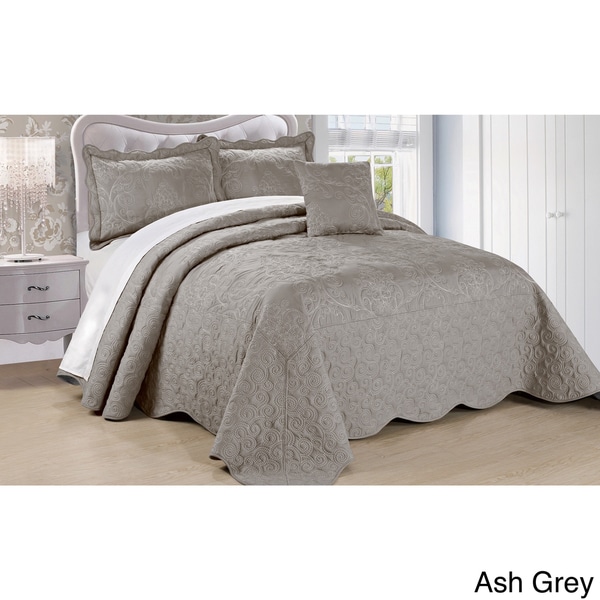 Serenta Damask 4-piece Bedspread Set