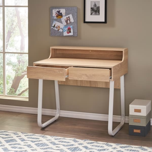 Shop Seanan Wood Computer Desk With Drawers By Christopher Knight