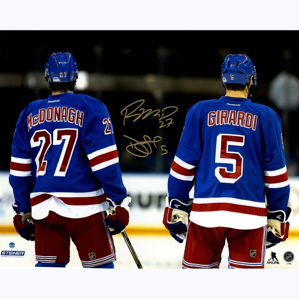 Dan Girardi & Ryan McDonagh Dual Signed Line Up for National Anthem 16x20 Photo