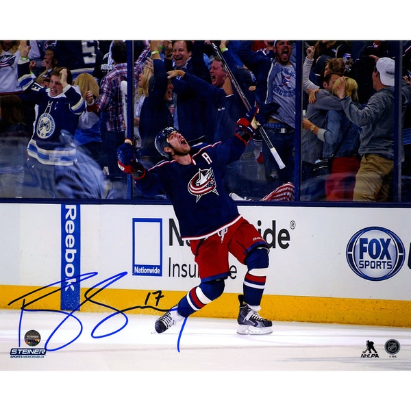 Brandon Dubinsky Signed Blue Jackets Celebration 8x10 Photo